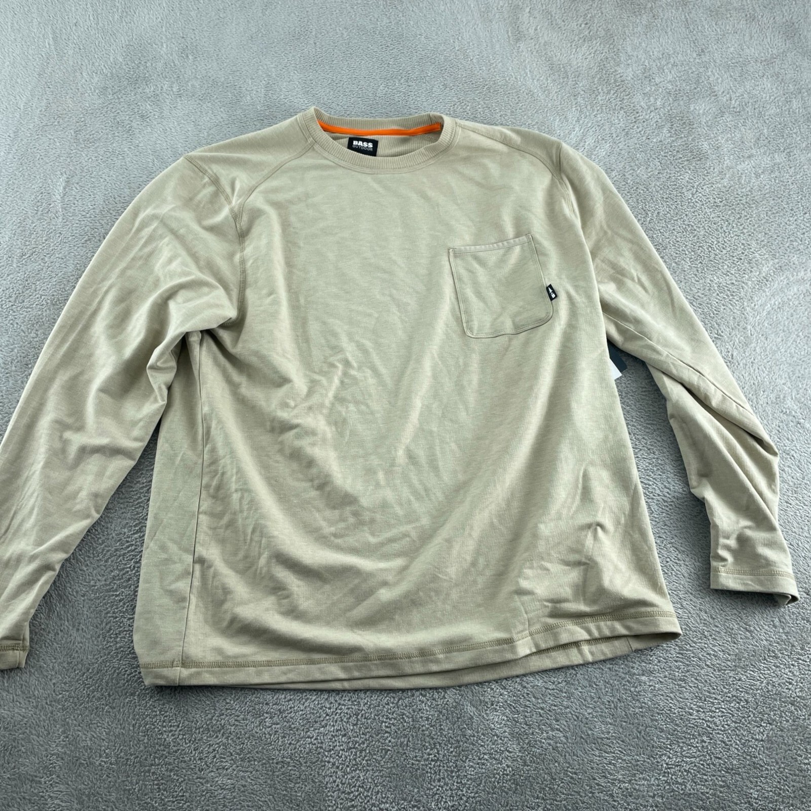 Bass Outdoor Mens XXL Long-Sleeve Utili-Tee Shirt Trench Coat Beige NWT 5841 gallery