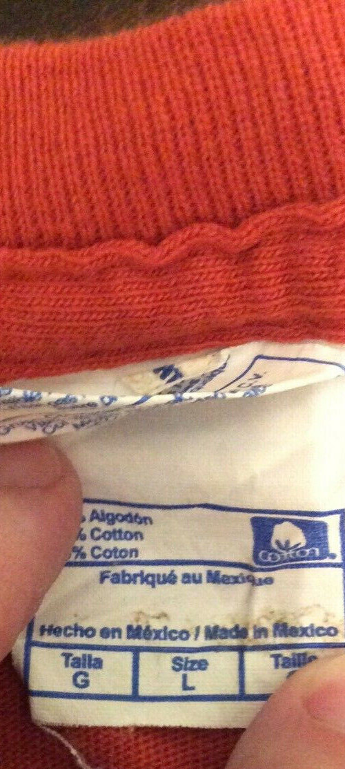 Vtg CIUDAD DE Mexico Graphic YAZBEK Men's LARGE Temple Mayor Burnt Orange Crew gallery