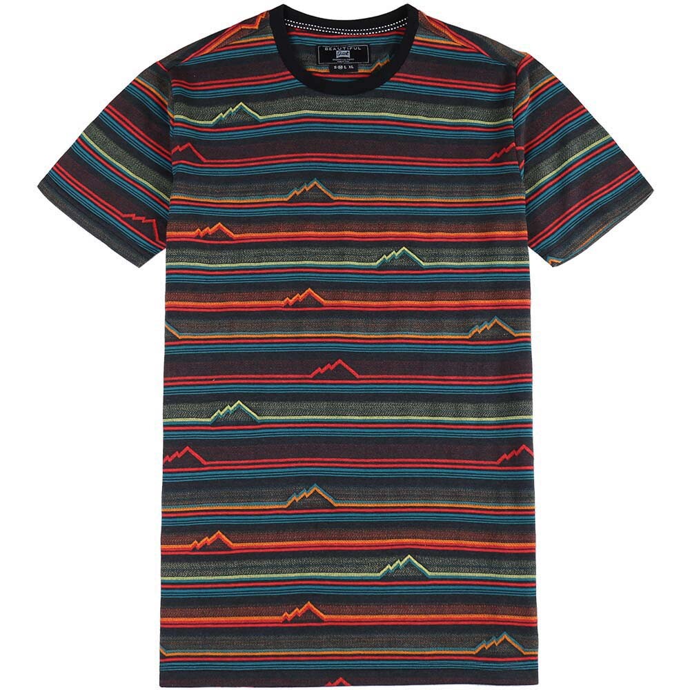 Beautiful Giant Men's Striped T-shirt Jacquard Regular Fit Outdoor BLACK gallery