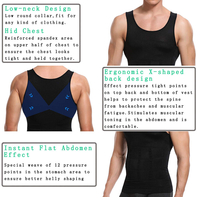 Men's Shaper Cooling T-Shirt Compression Belly Vest Slimming Underwear Tank Top gallery