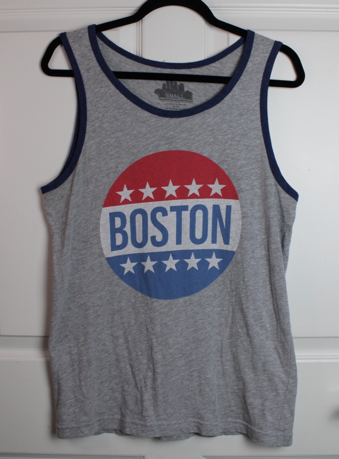 Men's Hybrid Promotions Boston Tank Grey Heather Blue Trim Red/White Stars SM gallery