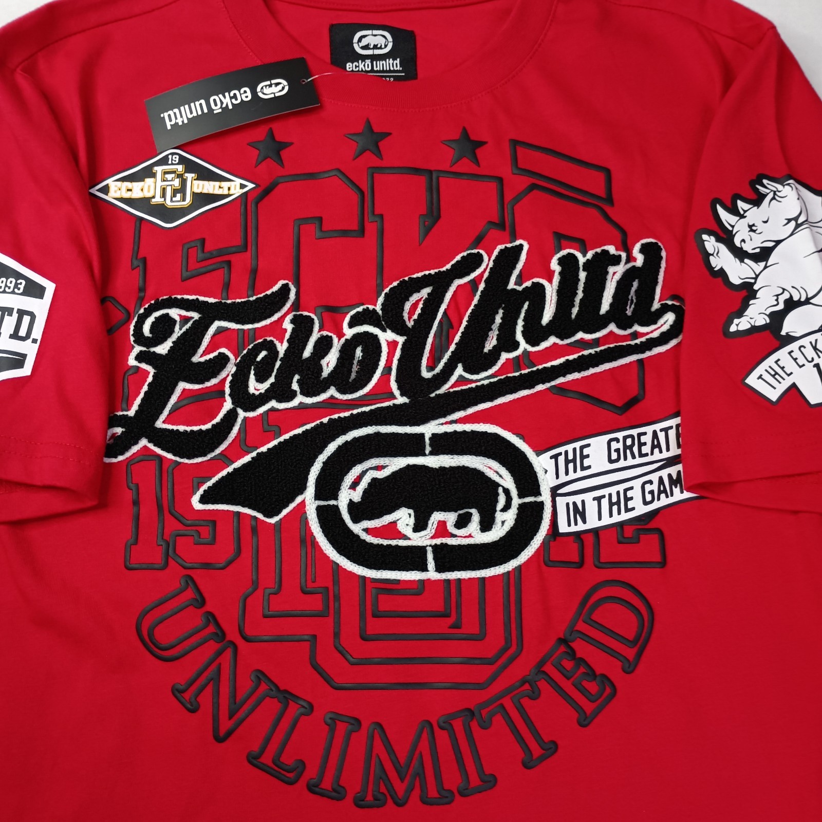 Ecko Unltd Graphic T-Shirt Men's Size M Medium True Red Short Sleeve Embroidered gallery