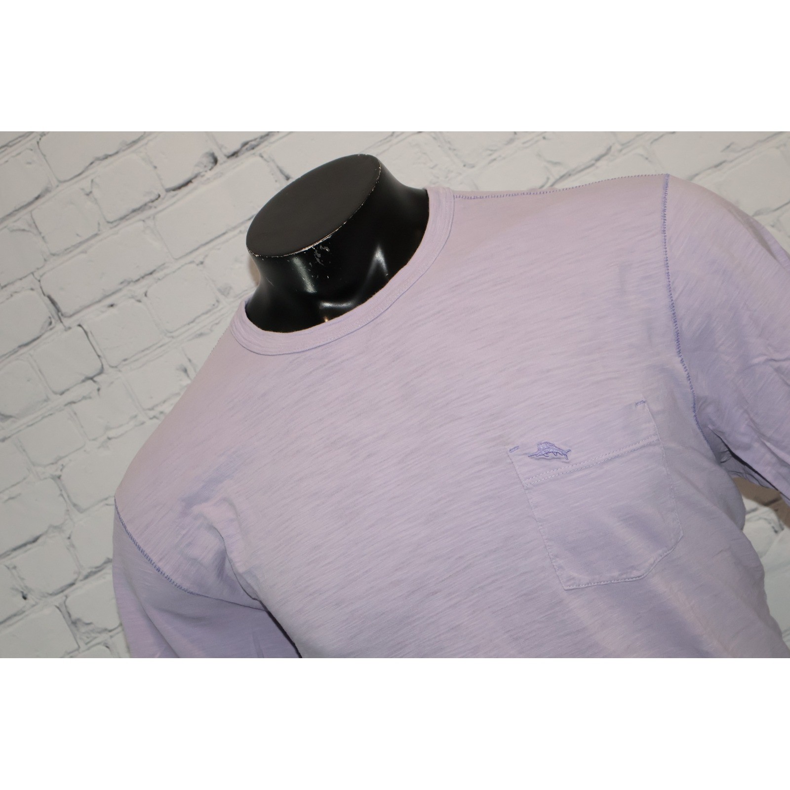 Tommy Bahama T-Shirt Mens Large Purple Pocket Slub Cotton Hawaiian ** gallery