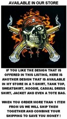 LAUGHING PIRATE SKULL CROSSED BONES JOLLY ROGER EYE PATCH CARIBBEAN T-SHIRT WS27