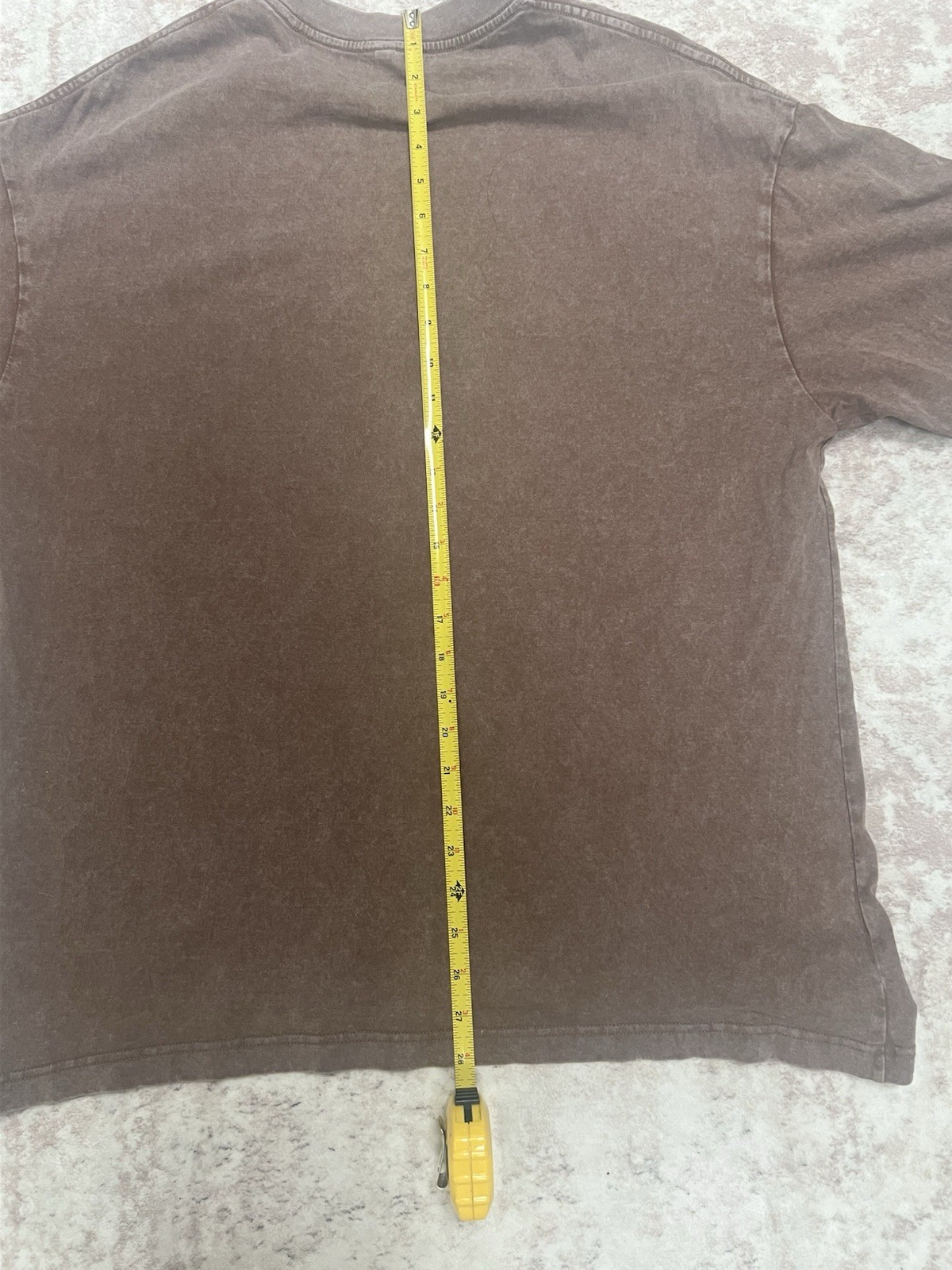 Men's Brown Solid Crew Neck Short Sleeve Cotton Knit Oversized Tee L/XL SKU 132 gallery