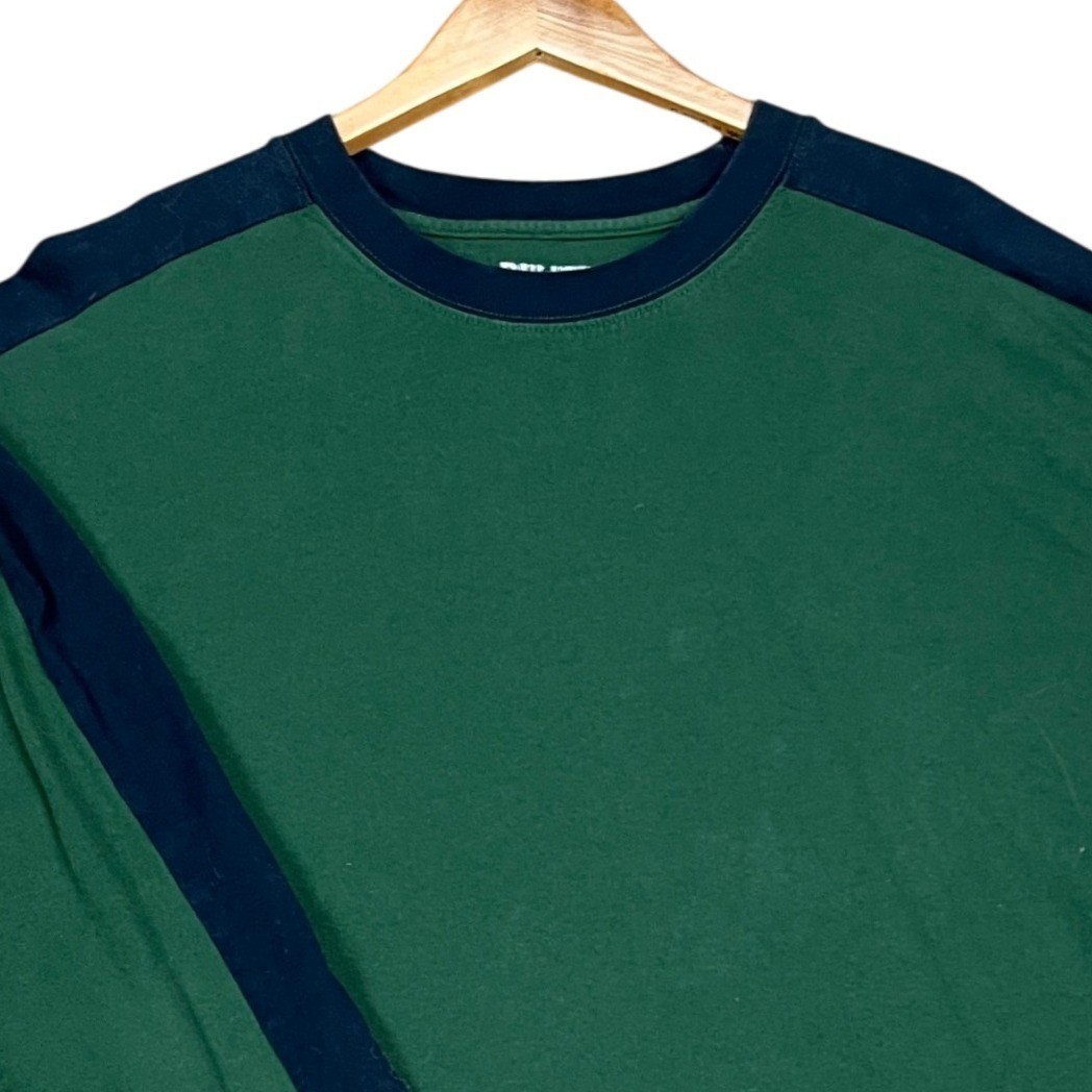 Duluth Trading Co T-Shirt Mens Large Green Navy Blue Stripe Long Sleeve EUC gallery