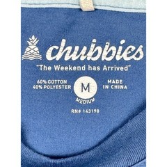 Chubbies Mens Sky’s Out Thighs Out Graphic T-Shirt Blue Medium Cotton Blend