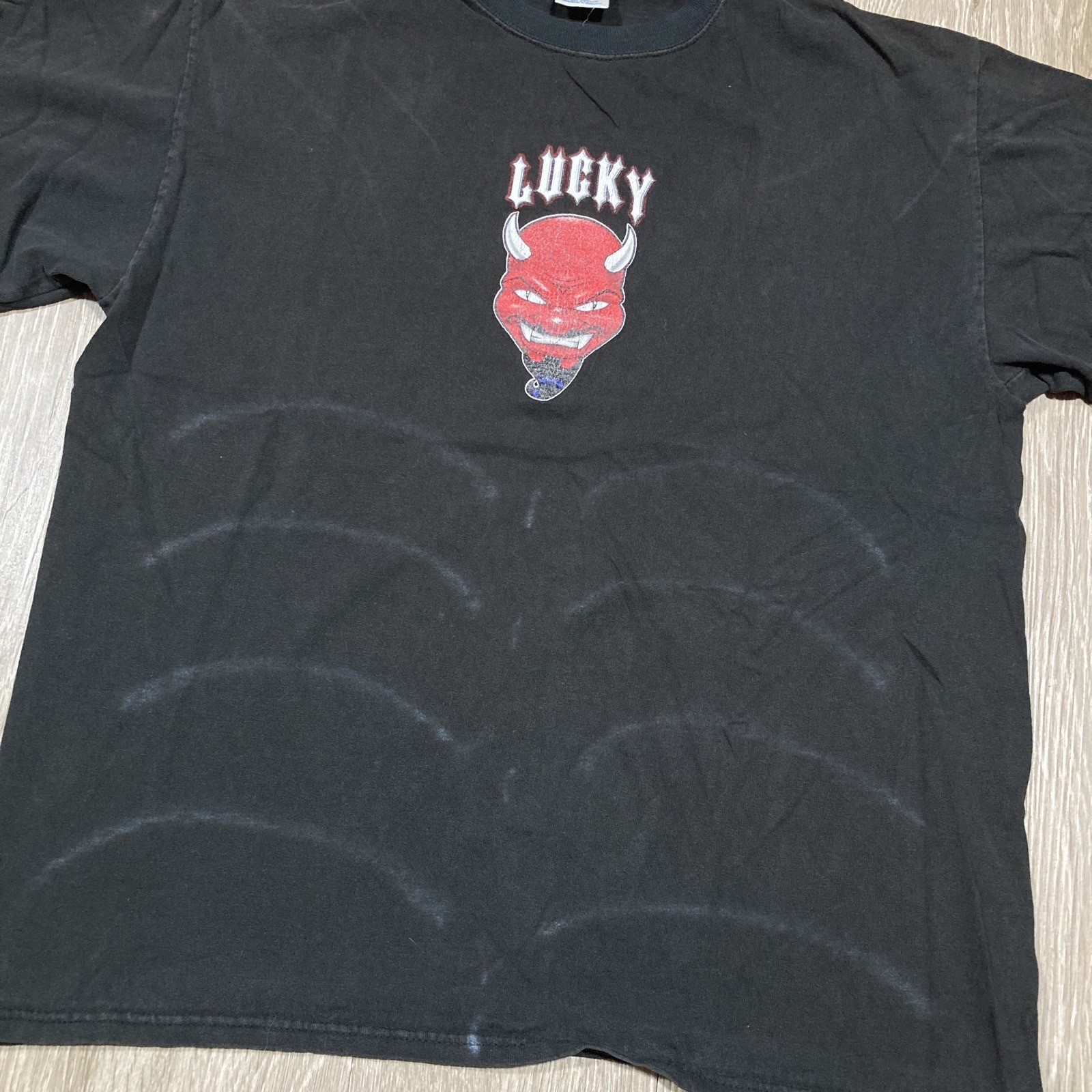 Lucky Shirt L Vintage 90s 00s Devil Skating Skater Skateboard Skate Tee gallery