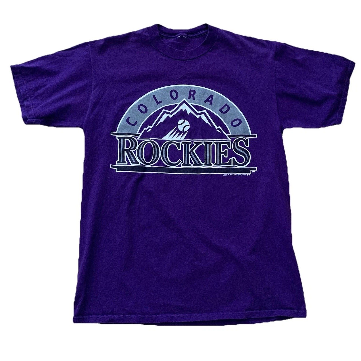 Colorado Rockies Baseball Sports Tshirt Men’s Large Purple 90’s gallery