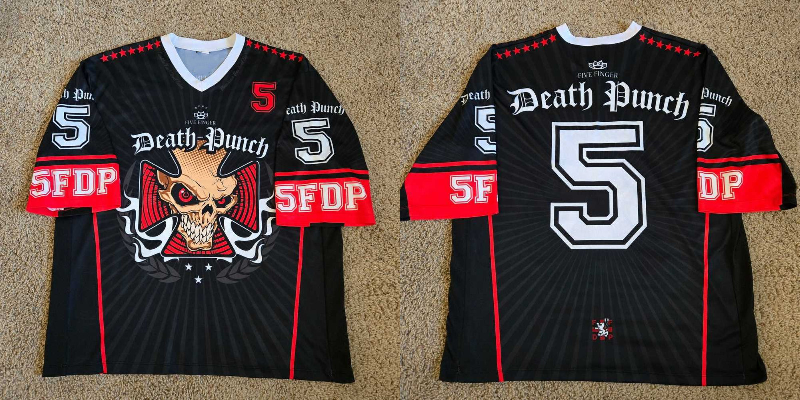 Rare Hot Five Finger Death Punch V-Neck Jersey S-5XL Shirt Unisex SE1829 gallery