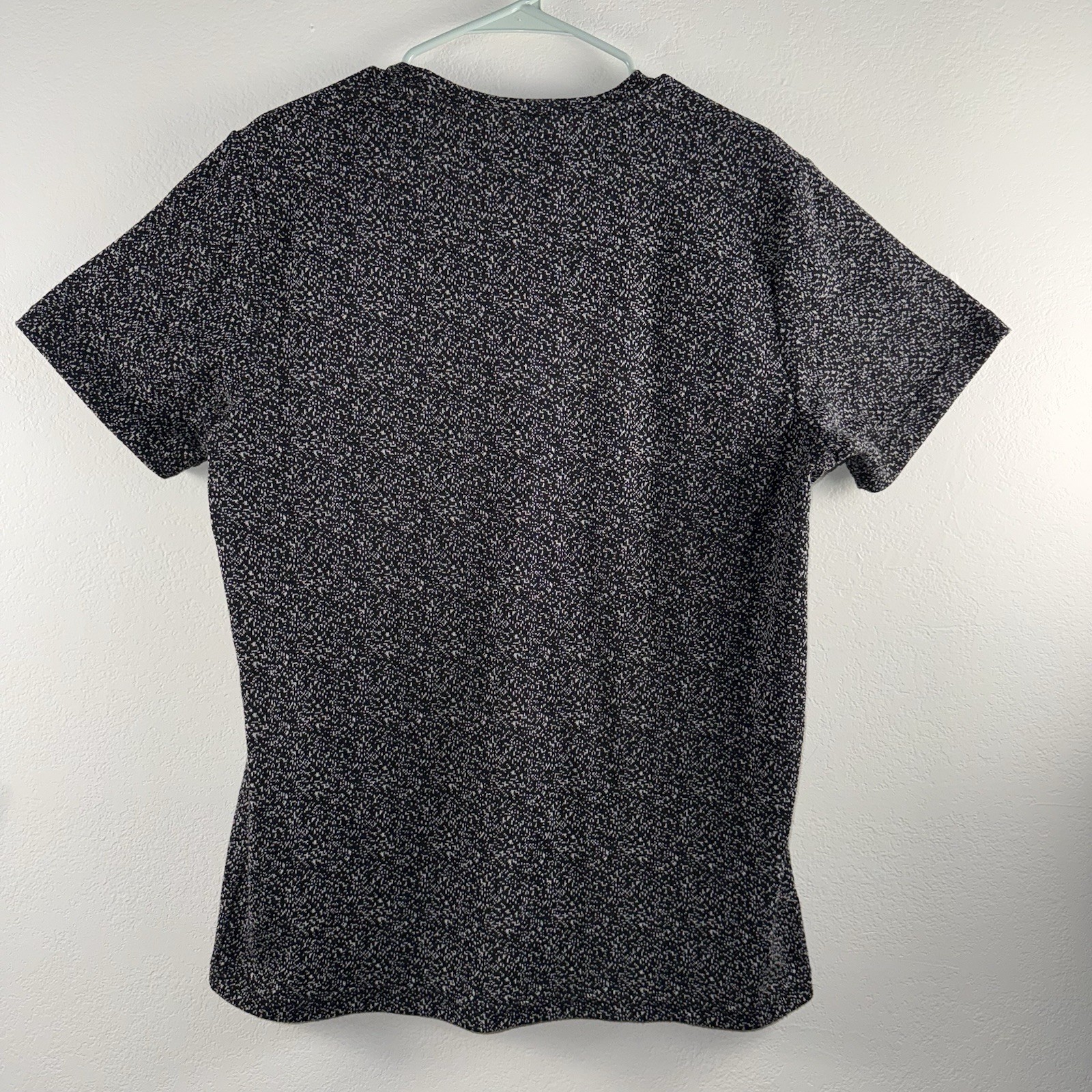 Mens Black White Abstract Speckled Print T Shirt L Short Sleeve Casual Daily gallery