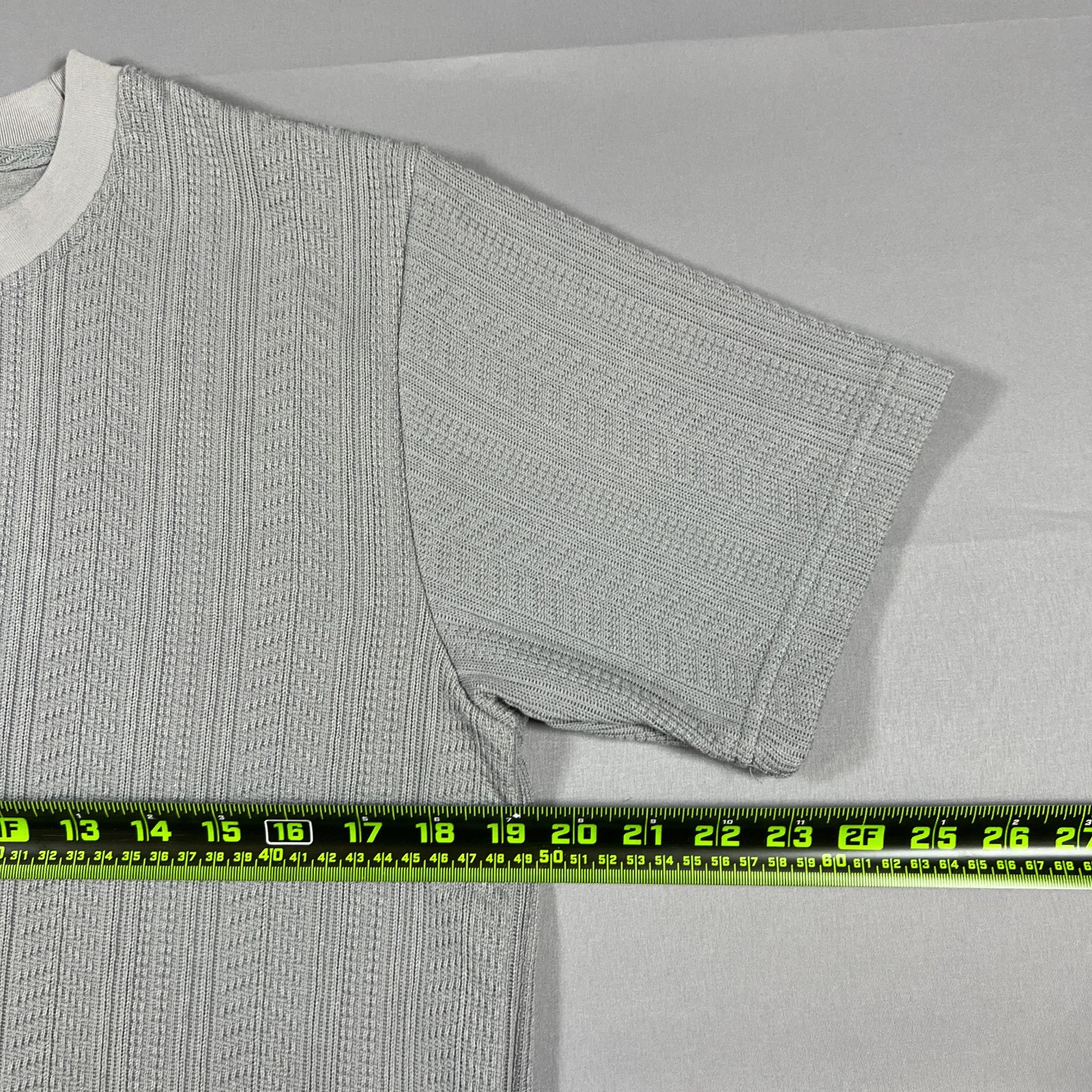Original Deluxe Apparel T Shirt Mens Small Gray Ribbed Knitted Stretch Crew Neck gallery