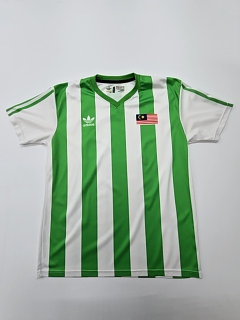Adidas Jersey Boys Green V Neck Size L Regular Athletic Striped