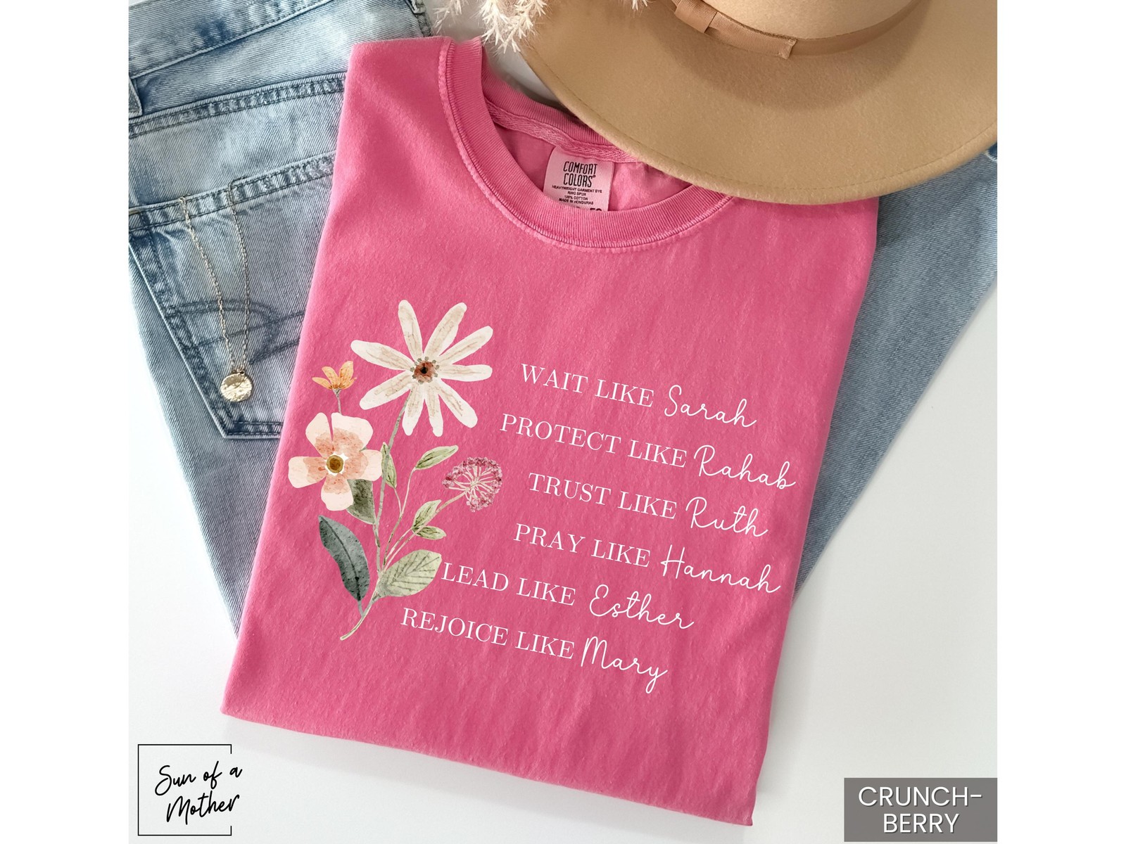 Floral Christian Shirt Women of the Bible Shirt Comfort Colors Religious Shirt B gallery