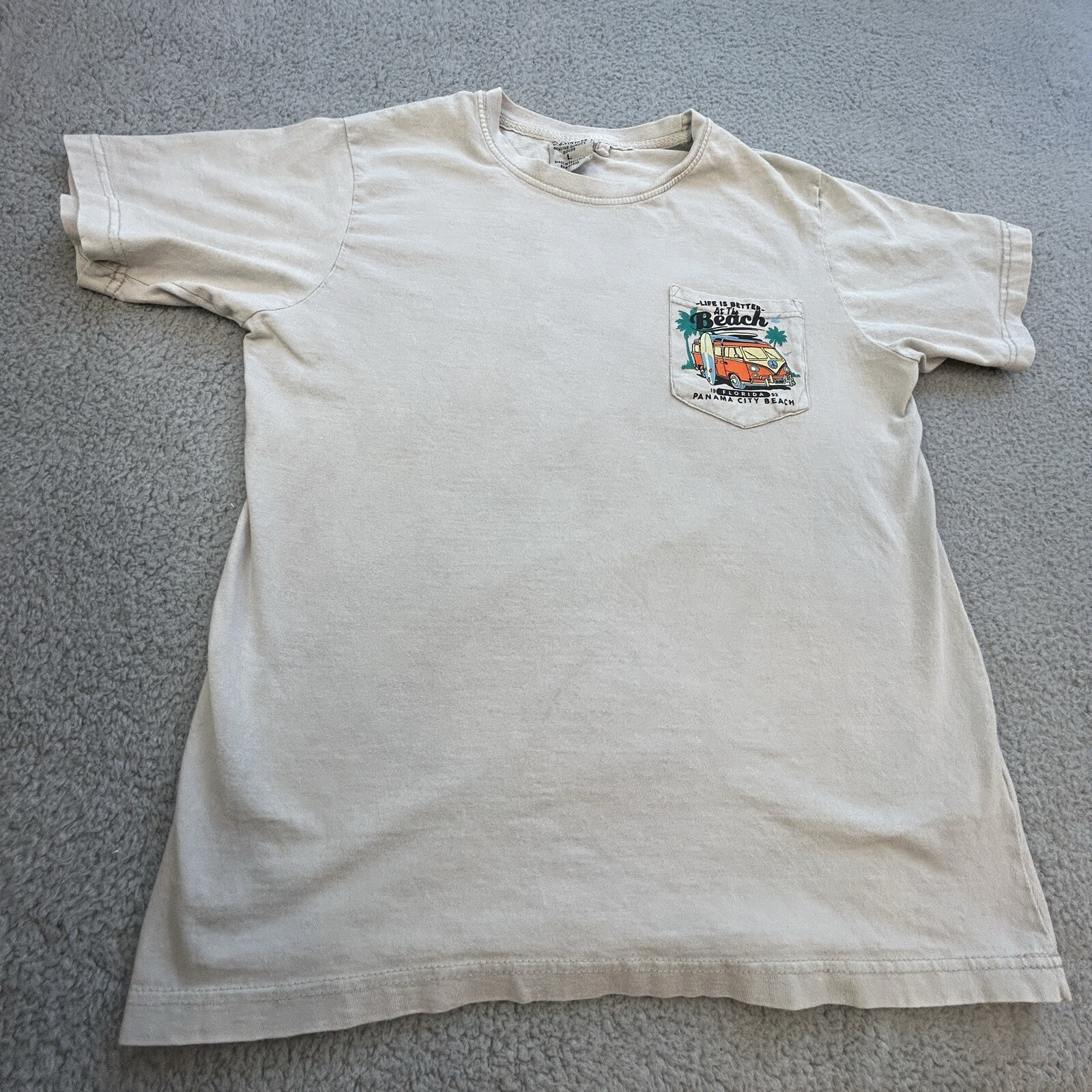 U.S VINTAGE T -Shirt Men Large Multicolor Panama City Beach Florida 1953 Surf gallery
