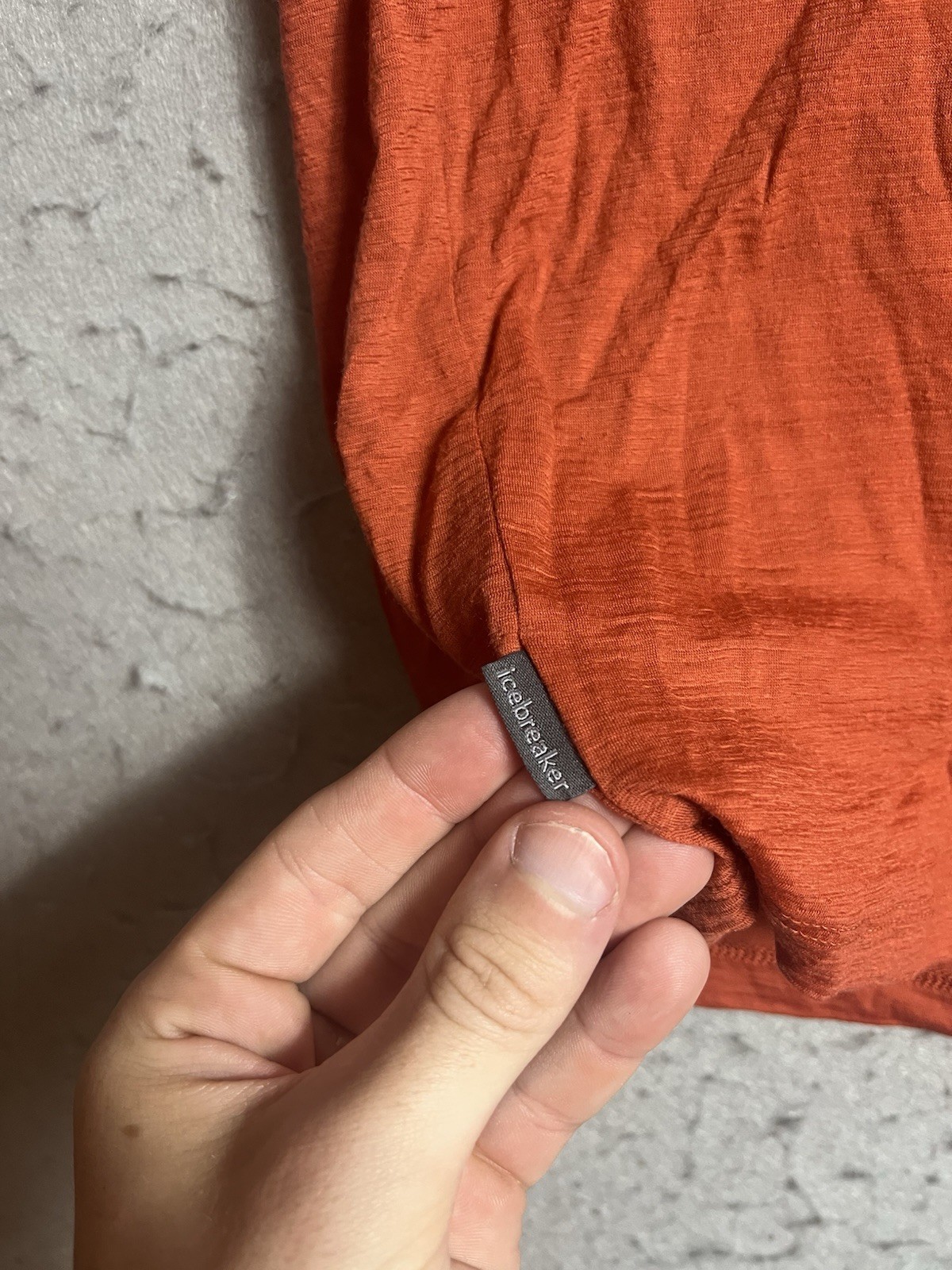 Icebreaker Merino Shirt Medium M Orange Crew Wool Nylon Outdoor Hiking Mens gallery