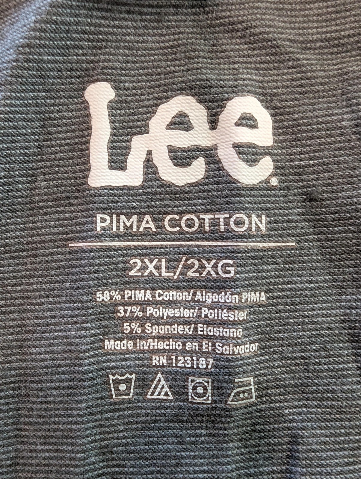 Lee Shirt Mens 2XL Gray Striped Pima Cotton Tagless Stretch Short Sleeve Tee gallery