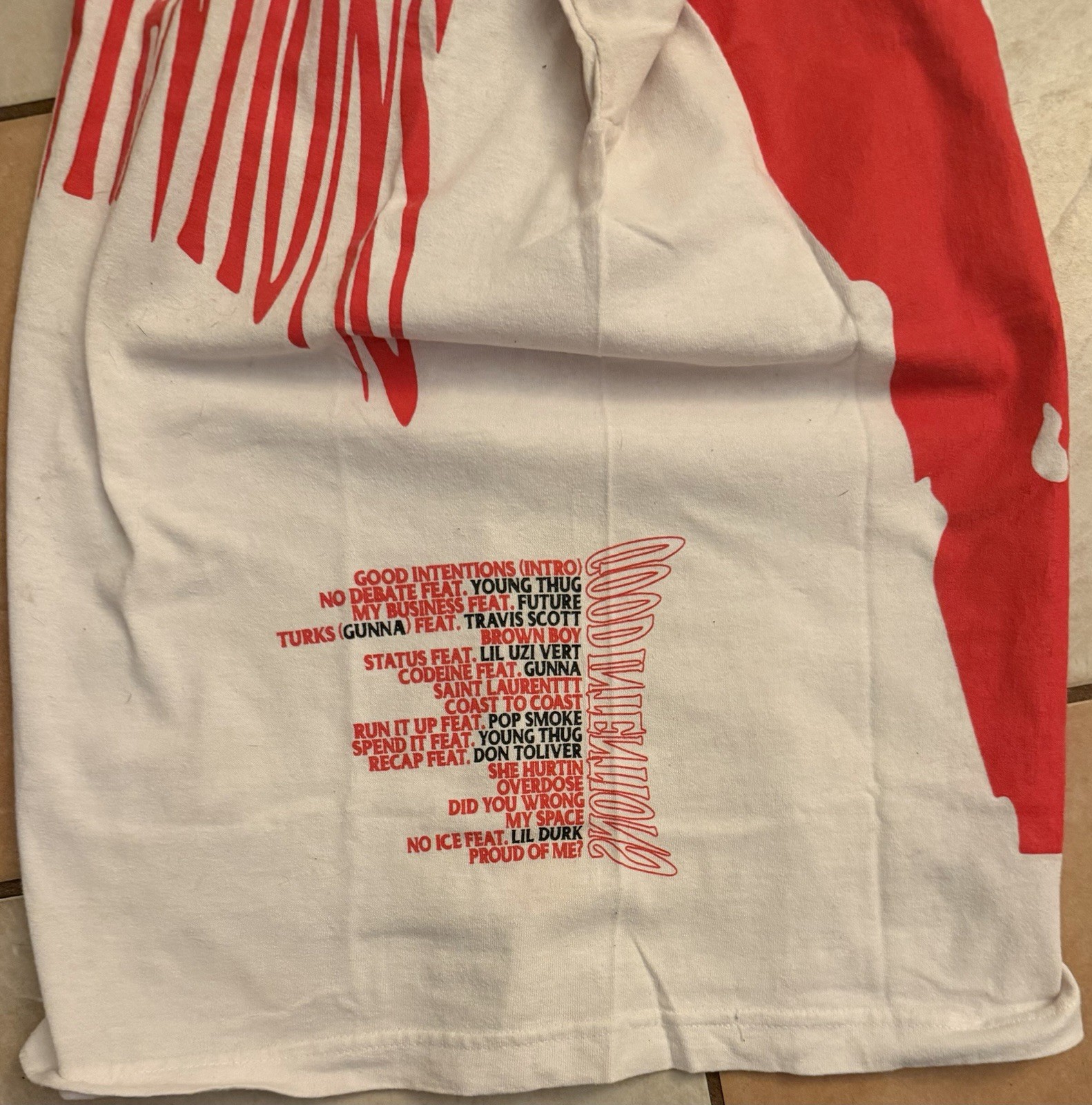 VLONE x Nav Bad Habits Good Intentions Hip Hop Rap Tour T-Shirt Mens Small gallery