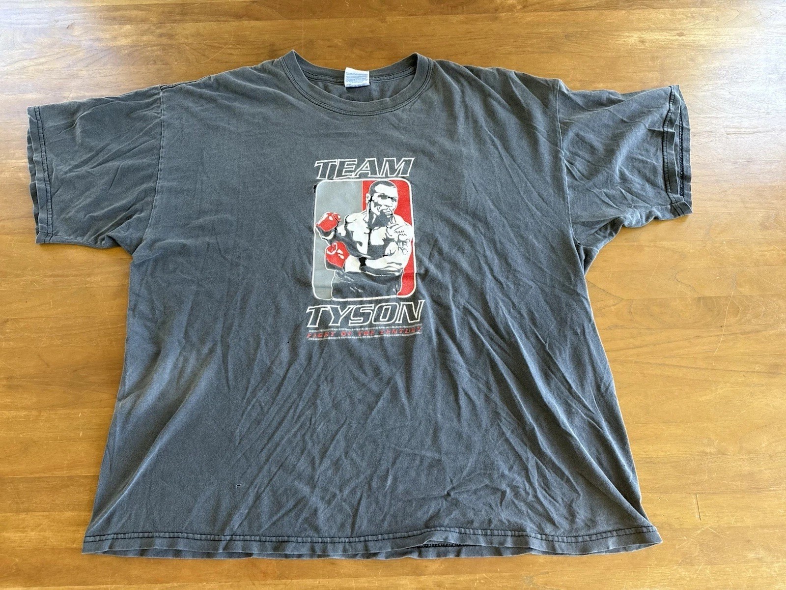Mike Tyson Lewis Fight Of The Century 2002 Boxing Distressed Vintage T-Shirt XXL gallery