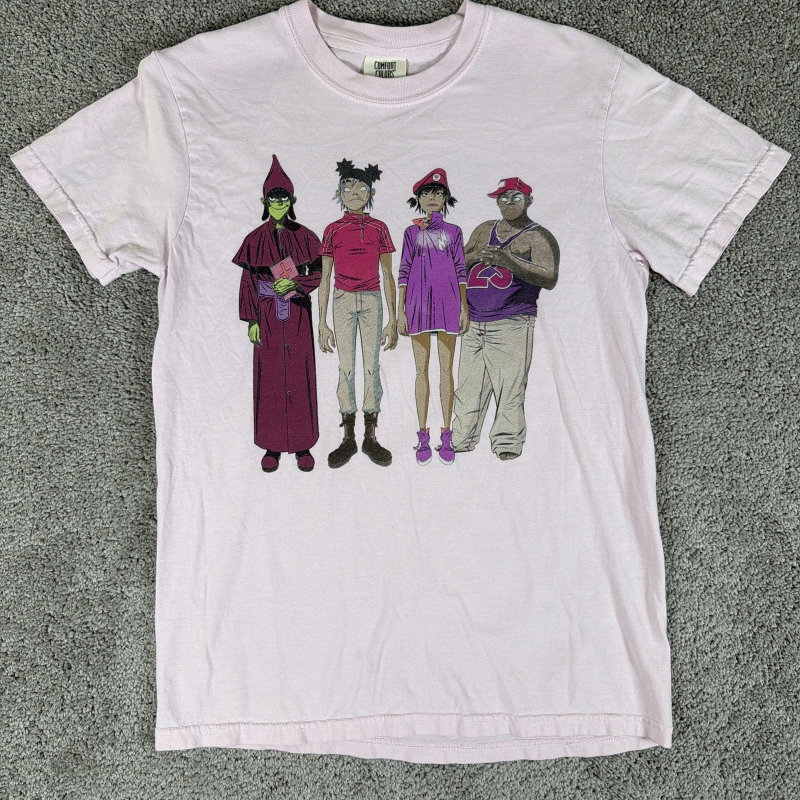 Gorillaz Shirt Adult S Light Pink 2022 North American Tour Double Sided Band Tee gallery
