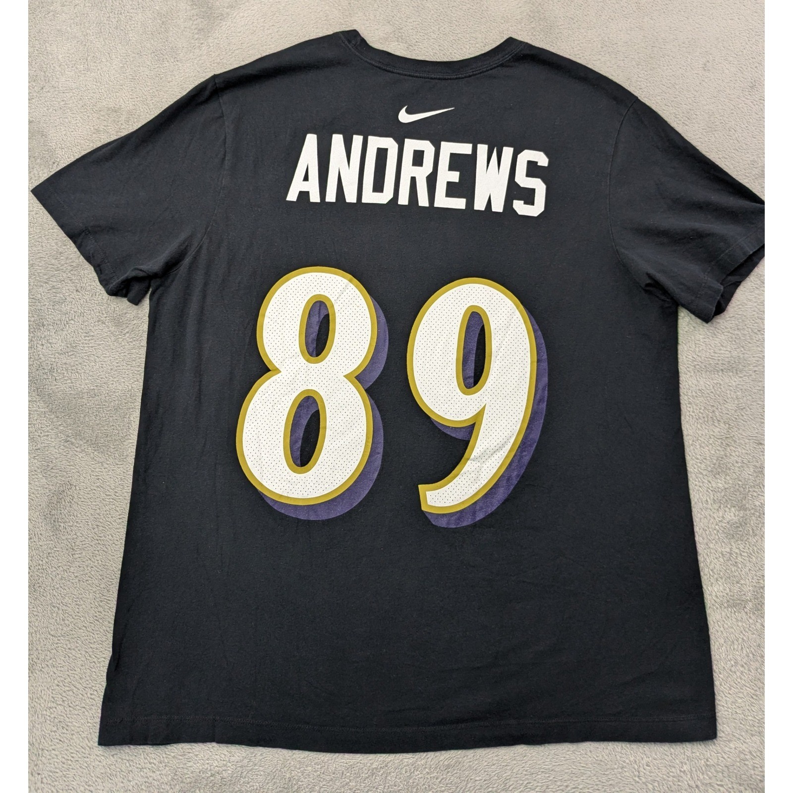 Nike Baltimore Ravens Mark Andrews 89 NFL Football T Shirt Men's Large Black gallery