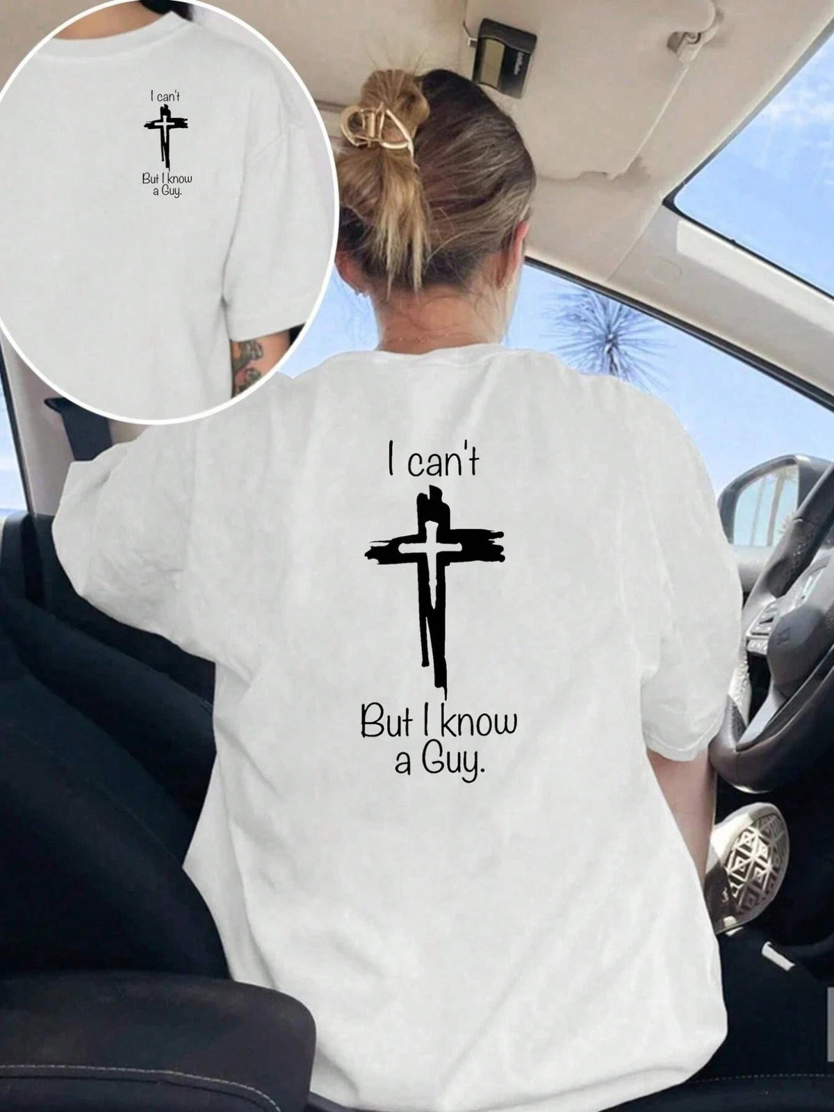 T-Shirt Short Sleeve Crucifixion I Can’t But I Know A Guy Print