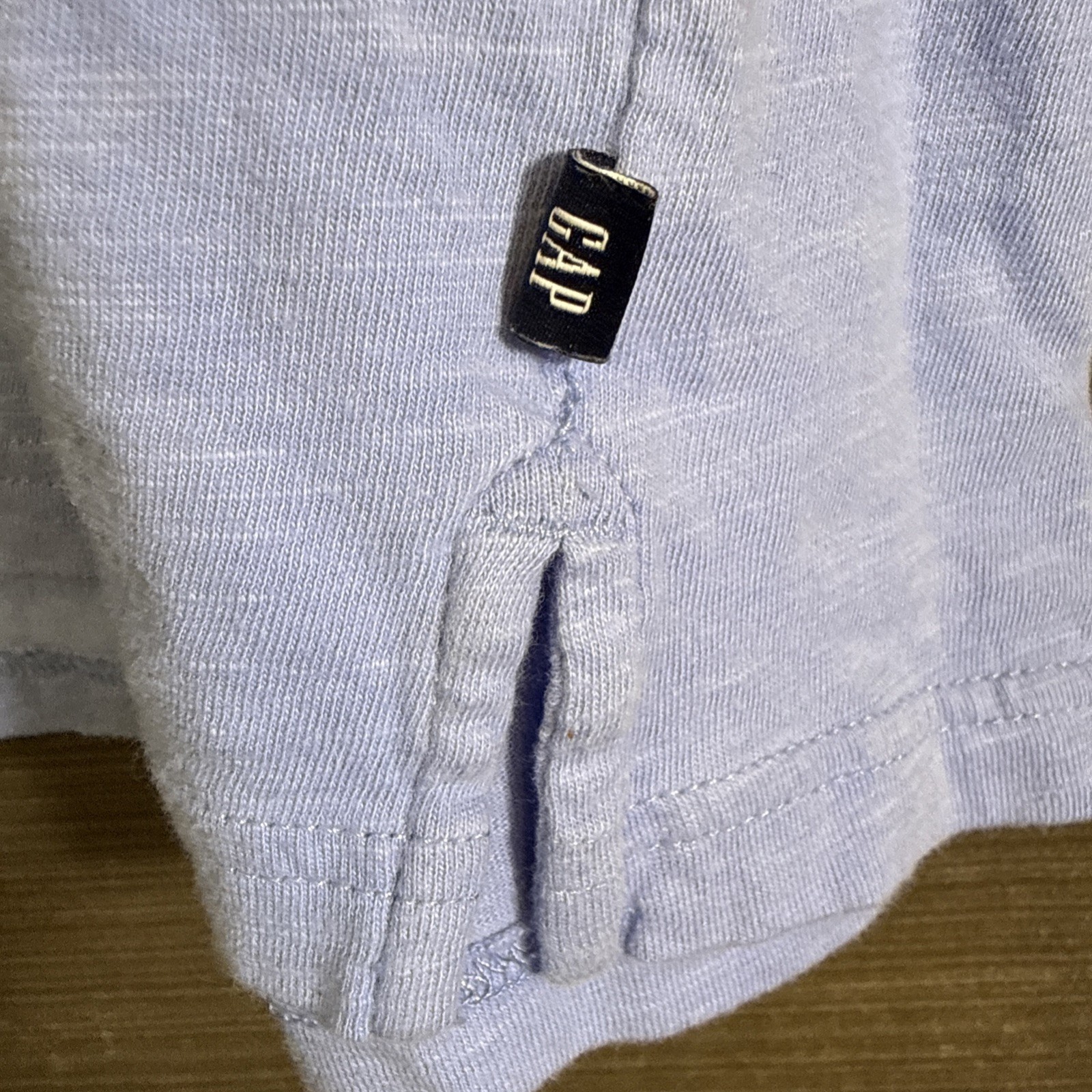 Mens XXL GAP Henley 3 Button Shirt S/S Blue 100% Cotton Relaxed Fit gallery