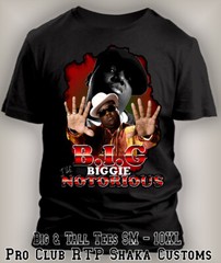 Biggie Big The Notorious Tee Shirt Pro Club Shaka RTP Vintage Tribute Hip Hop T