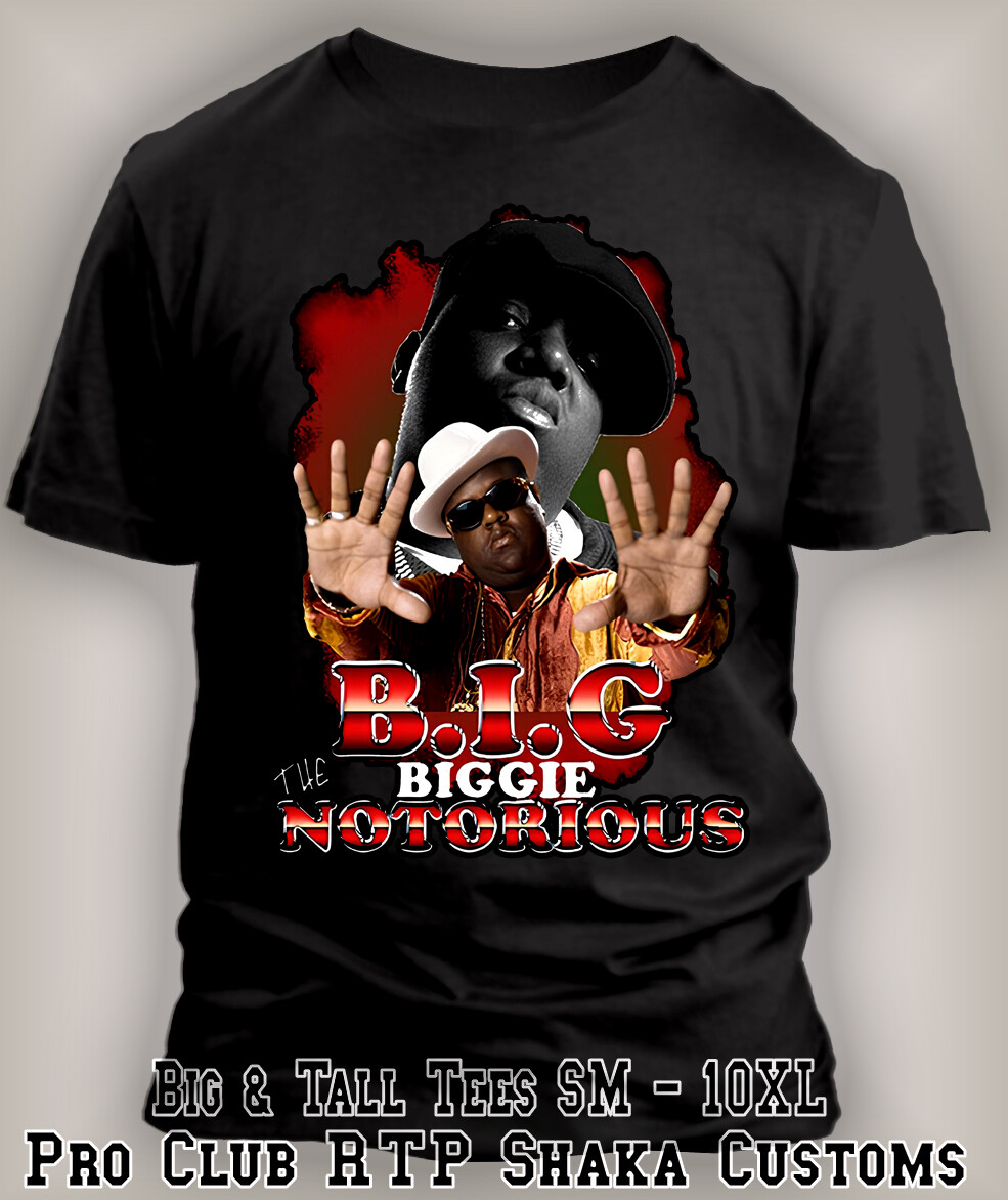 Biggie Big The Notorious Tee Shirt Pro Club Shaka RTP Vintage Tribute Hip Hop T