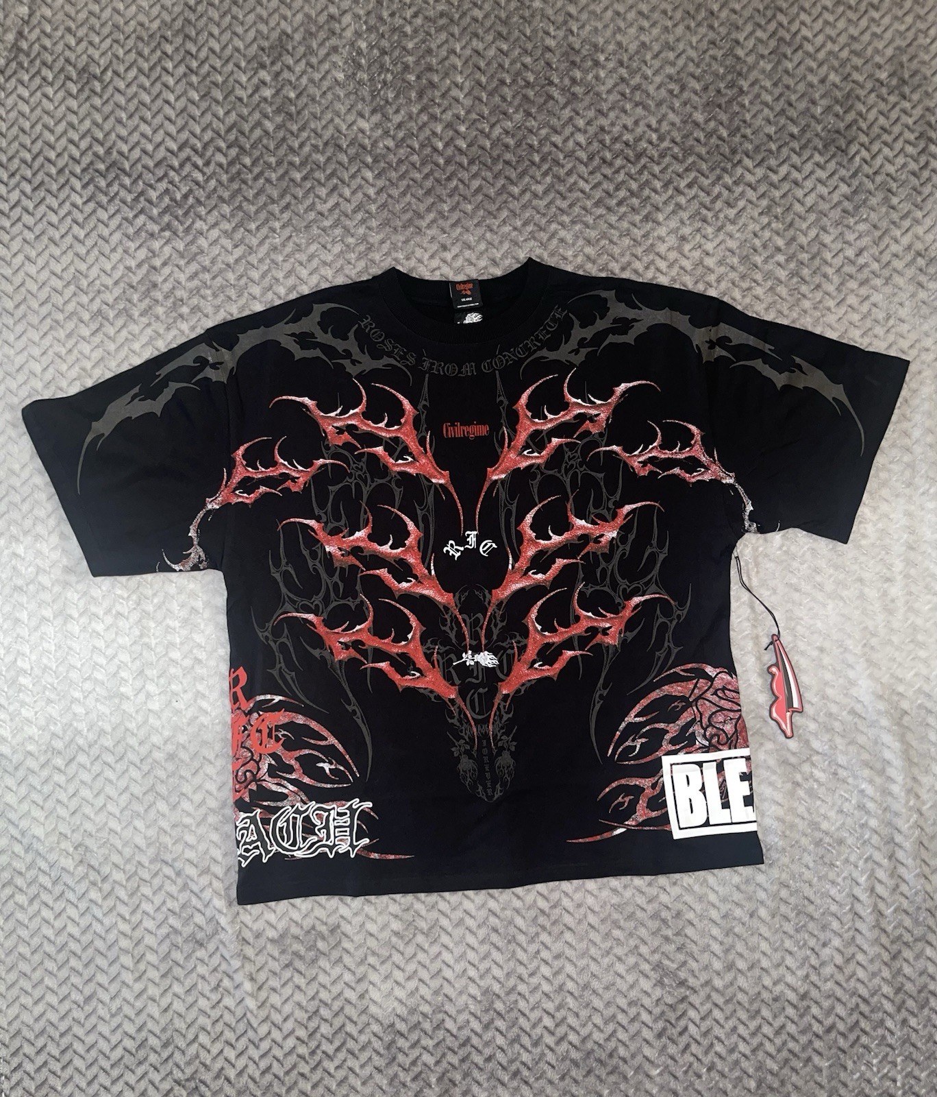 Civil Regime Bleach Koga T-Shirt Black Red White Size 2XL