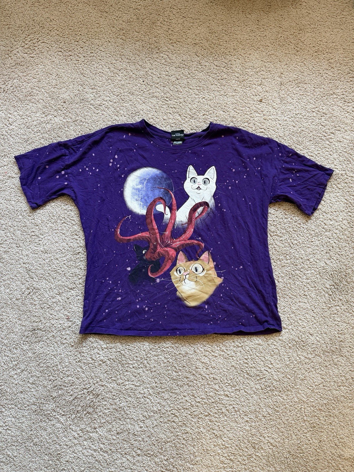 Marvel Her Universe Goose Flerkittens Purple Graphic Print Crewneck Tee XL gallery