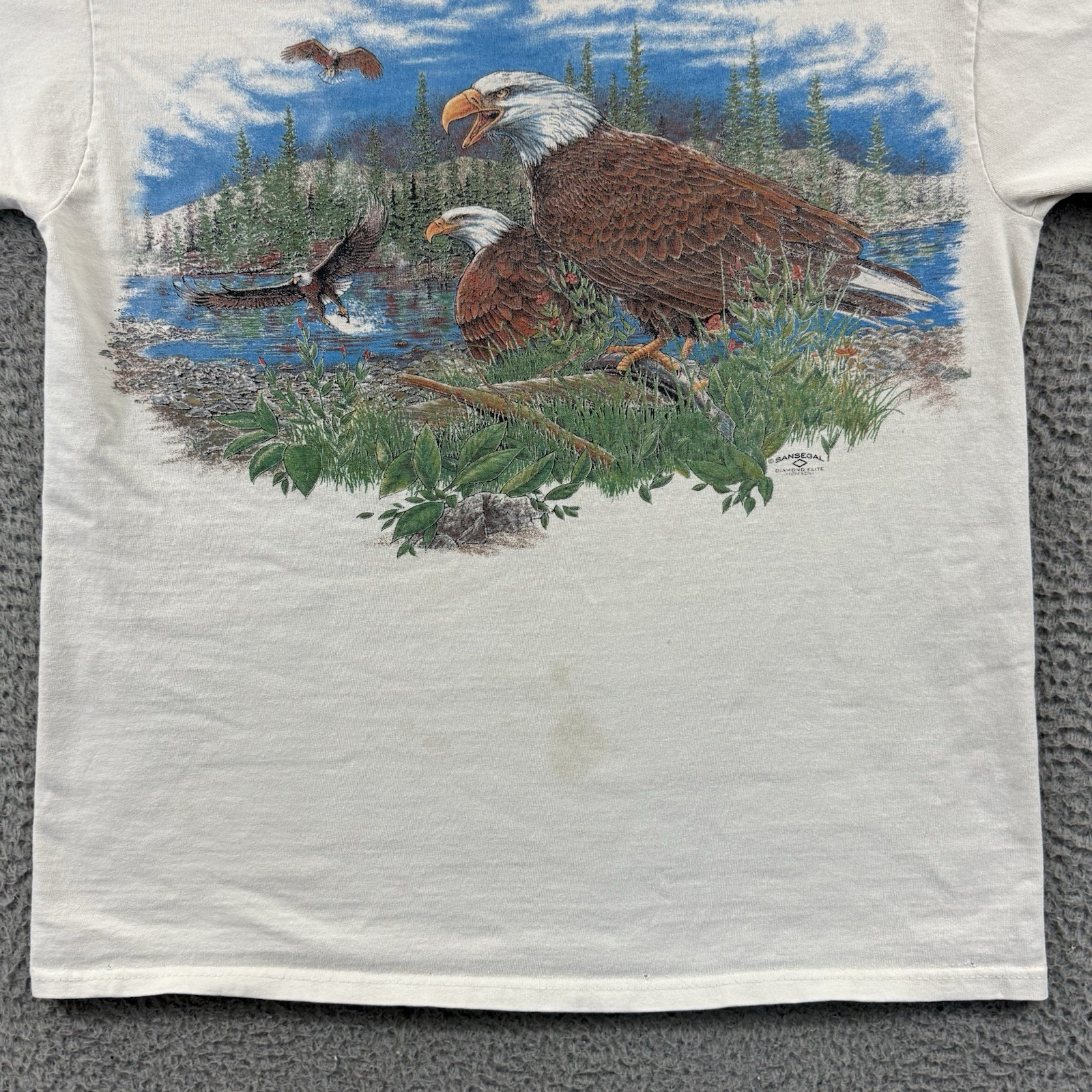 Vintage Bald Eagle Shirt Men Large White 90s Habitat Nature Short Sleeve Outdoor gallery