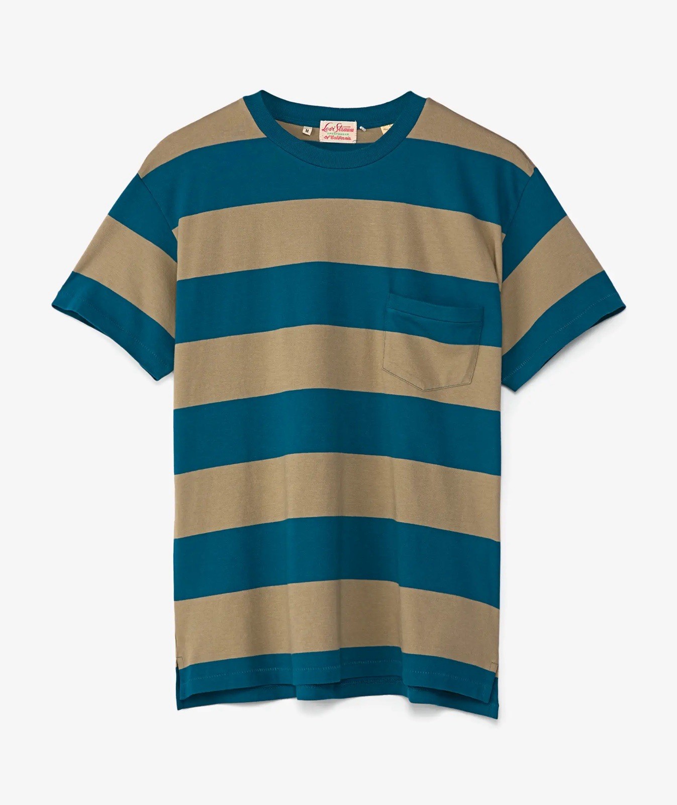 LEVIS VINTAGE CLOTHING LVC 1940’S SPLIT HEM T-SHIRT STRIPE BLUE/GRAY MEDIUM NWT