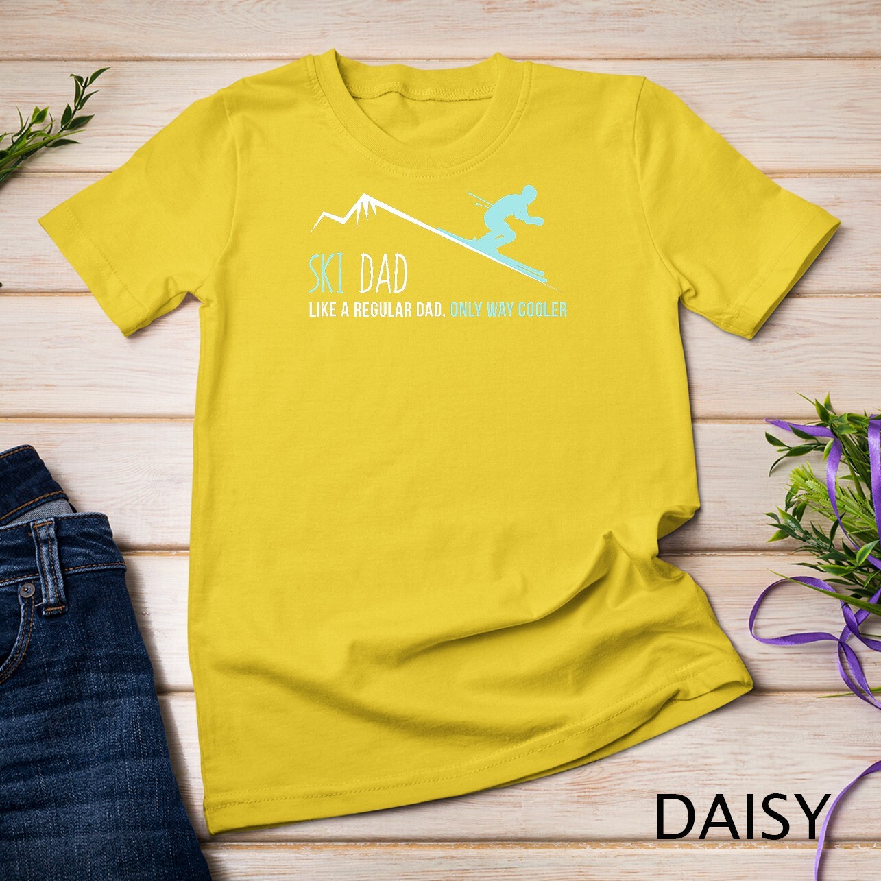 Ski Dad Funny Cute Winter Skiing Gift T-Shirt Unisex T-shirt gallery