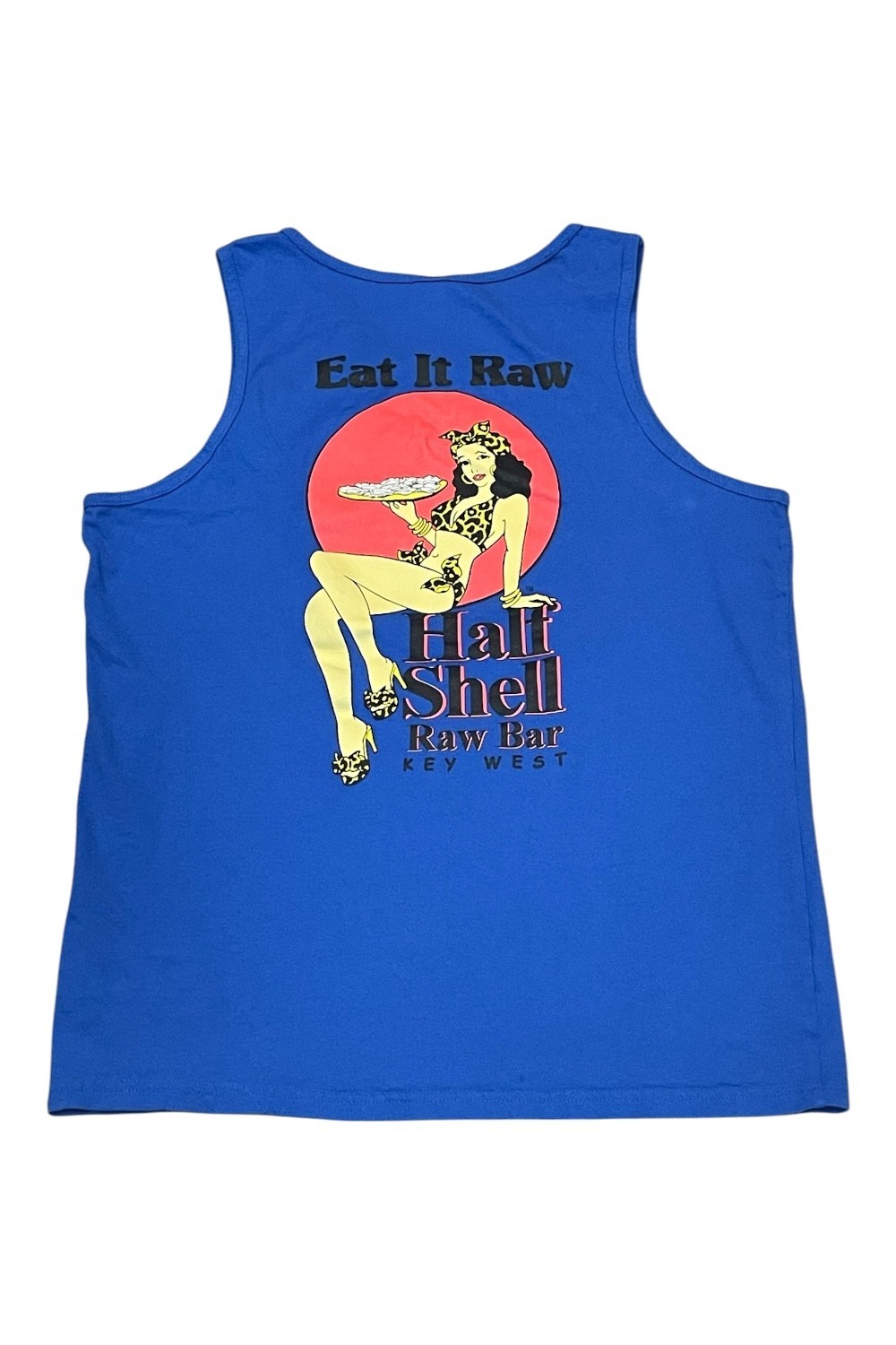 Men's Tank Top Size LARGE Eat it Raw Half Shell Raw Bar Key West Florida gallery