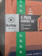 Hurley Men’s Graphic Tee, 2-pack – GREEN/ORANGE Large Or XL