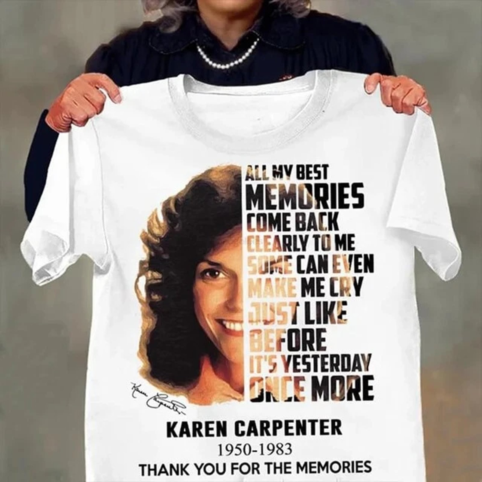 Karen Carpenter 1950 1983 Thank You For The Memories Unisex Cotton Graphic Tee gallery