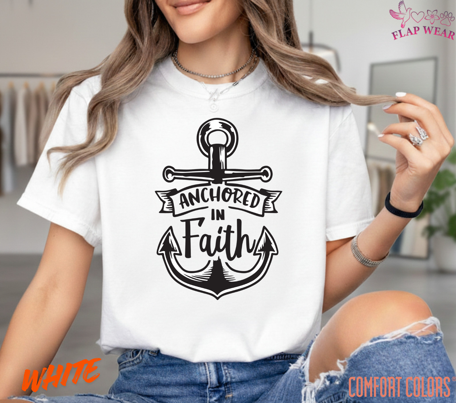 Unisex Anchored In Faith T-Shirt, Men T shirt,Women T shirt Gift Christian Top gallery