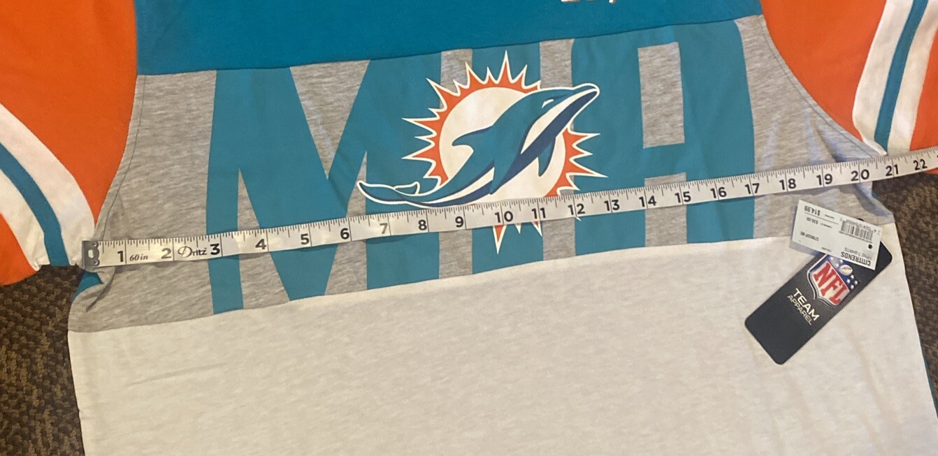 NWT NFL Men’s Miami Dolphins Team Apparel Multicolor Shirt Size Large gallery