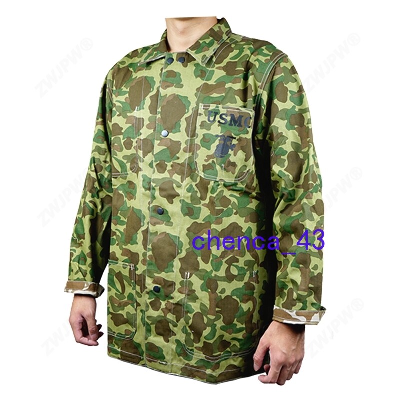 WWII US Army Solider USMC Pacific Camo Jacket Cotton Reversible Coat Casual Tops gallery