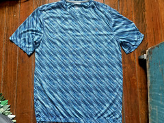 REEL LEGENDS Mens Sz Medium Reel-Tec T-shirt Cool Easy Care Blue, VGUC