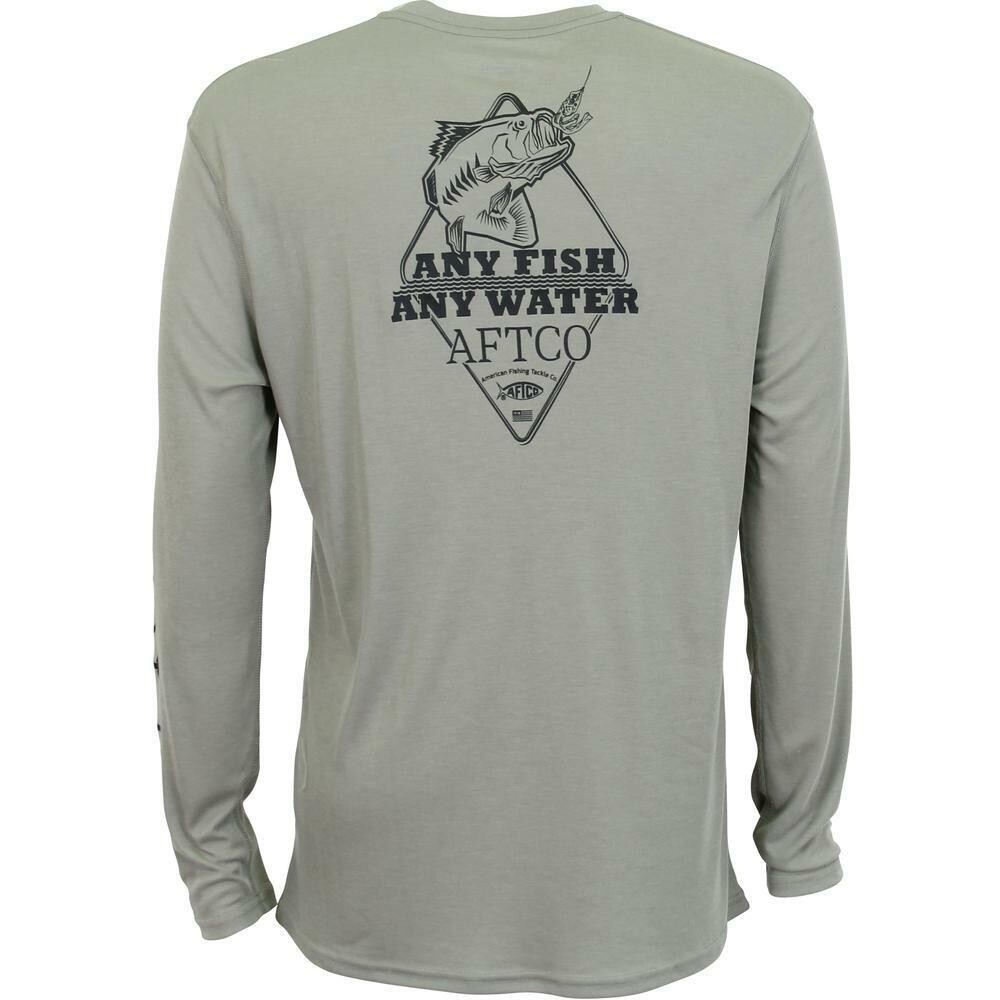 AFTCO Men’s Frogger Drirelease Performance LS T-Shirt, Safari Heather Medium