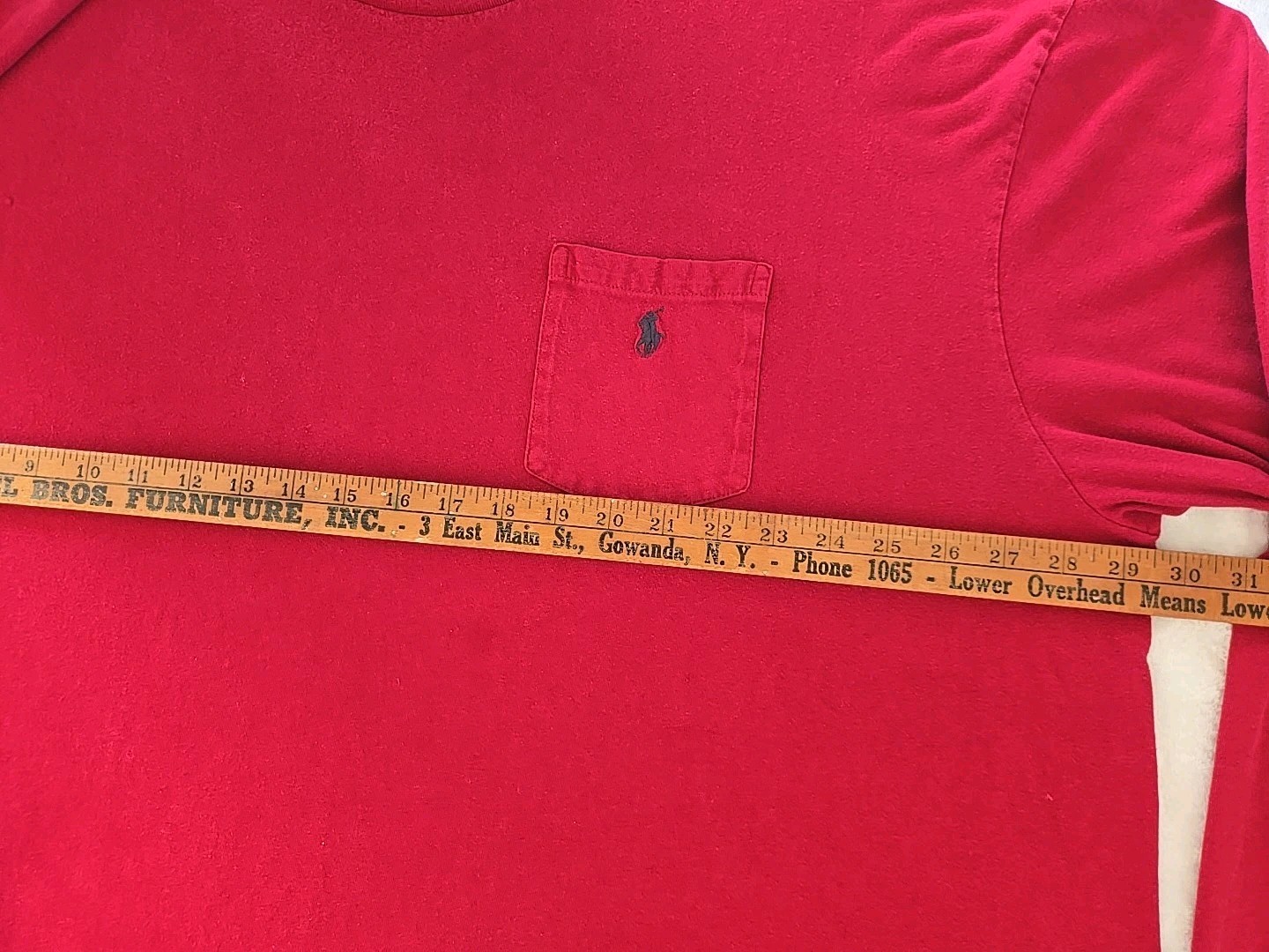Polo Ralph Lauren Mens 3LT Long Tall Long Sleeve Tee Shirt Burgundy Pocket Pony gallery