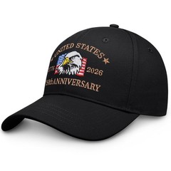 250th Anniversary USA Hat Embroidered American Flag Classic Patriotic Basebal…