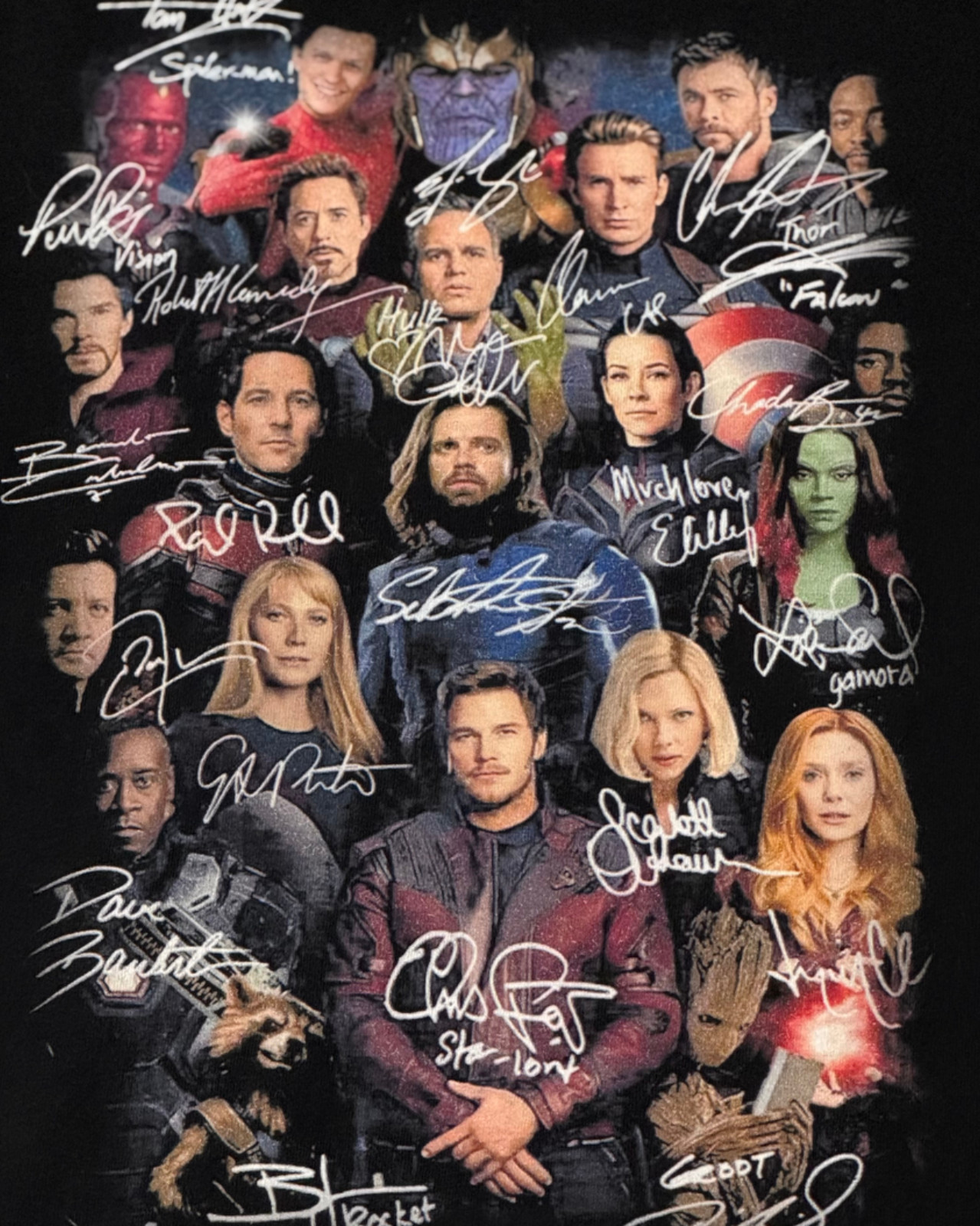 Marvel Avengers: Infinity War/Endgame Signed Cast Graphic T-Shirt gallery