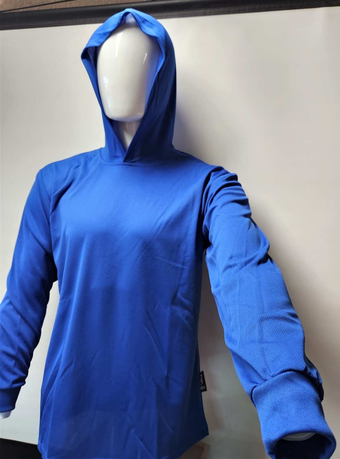BLUE Long Sleeve Safety Shirt With Hoodie, Quick Dry Polyester Birdeye mesh gallery