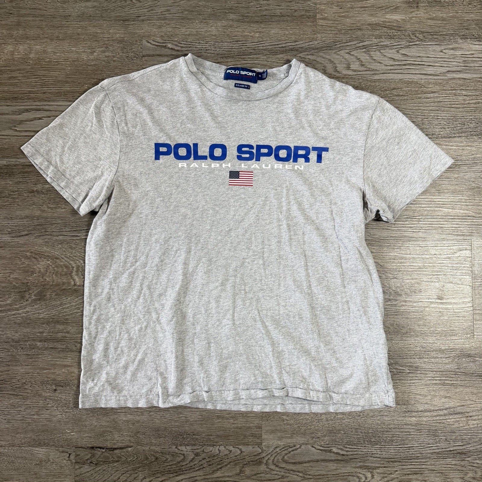 Vintage Y2K Ralph Lauren Polo Sport T Shirt Mens Medium Preppy Cropped Gray gallery
