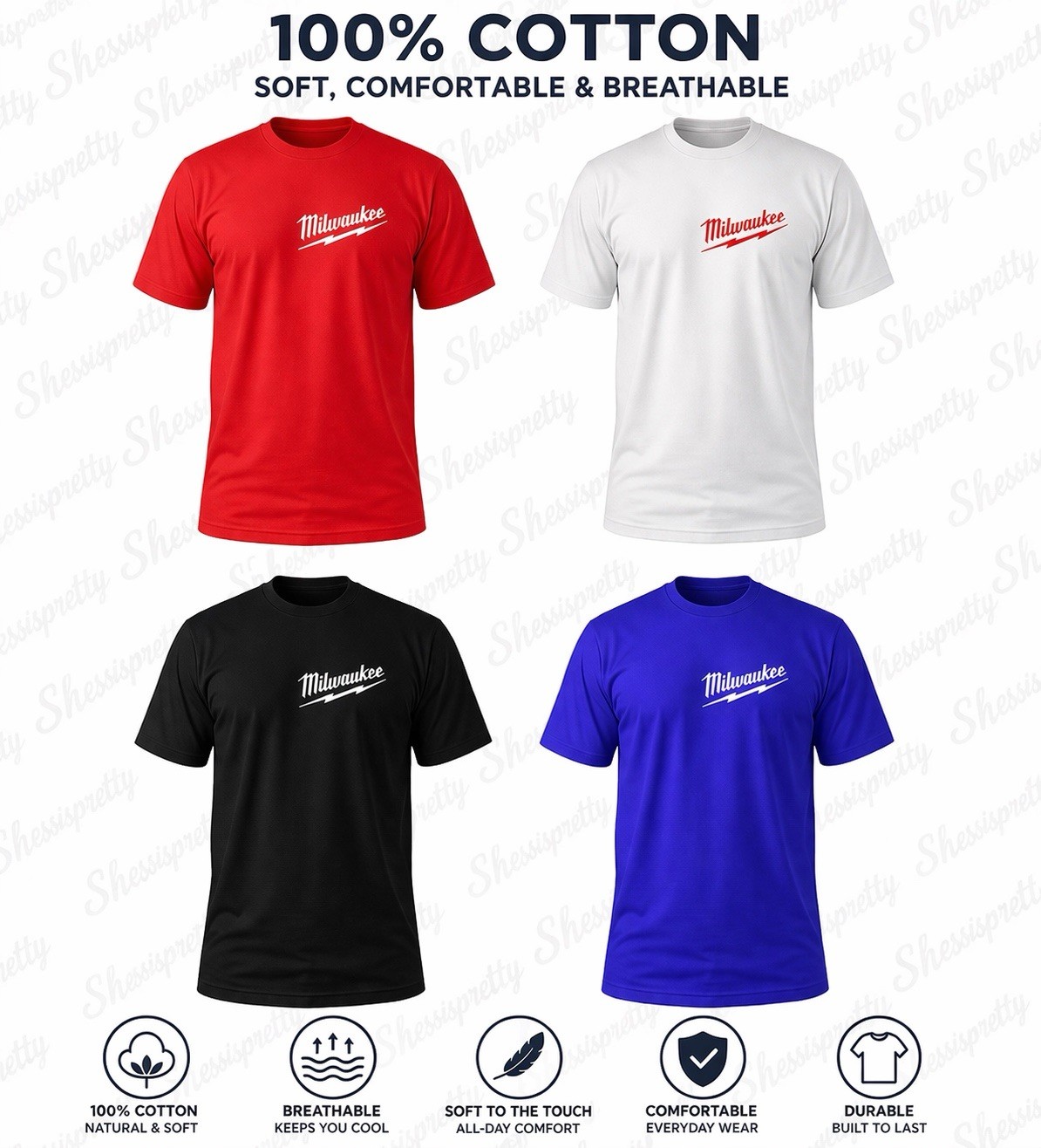 Milwaukee Style T-Shirt Men Cotton Short Sleeve Tee Multiple Colors gallery