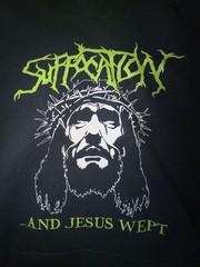 Vintage 2001 Suffocation And Jesus Wept Hoodie Brutal death metal BDM XL