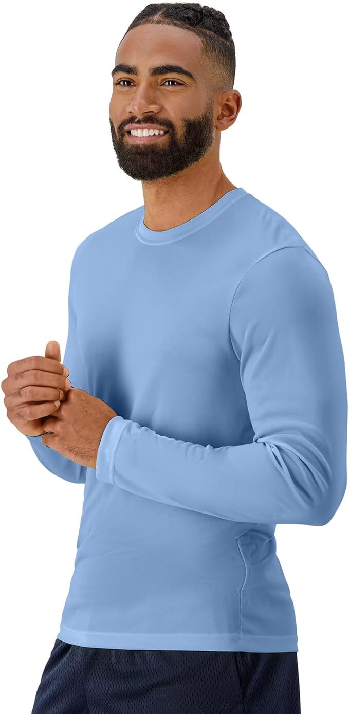 Hanes Long Sleeve Tee 2-Pack T-Shirt Sport Men's FreshIQ Cool DRI Jersey S-3XL gallery